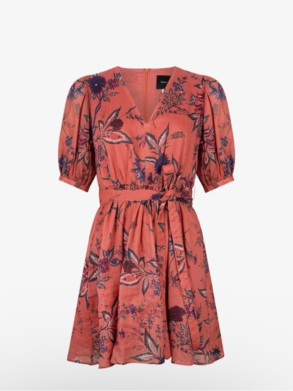 NWOT Idano Floral Multicolor Cotton Dress with Removable Belt Size Small women’s